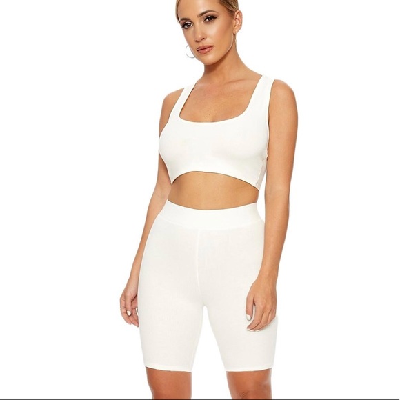 LAST ONE Naked Wardrobe Ribbed racerback short set - Picture 2 of 7